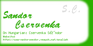 sandor cservenka business card